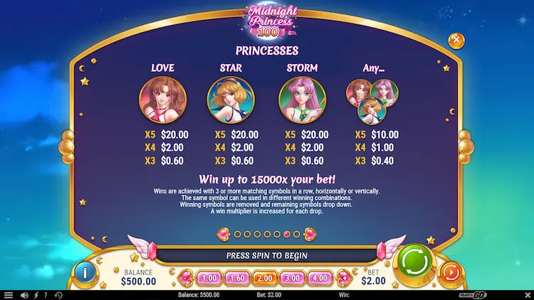 ミッドナイトプリンセス100 シンボル