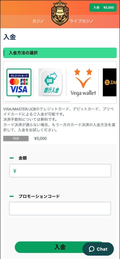 カジノレオ 入金
