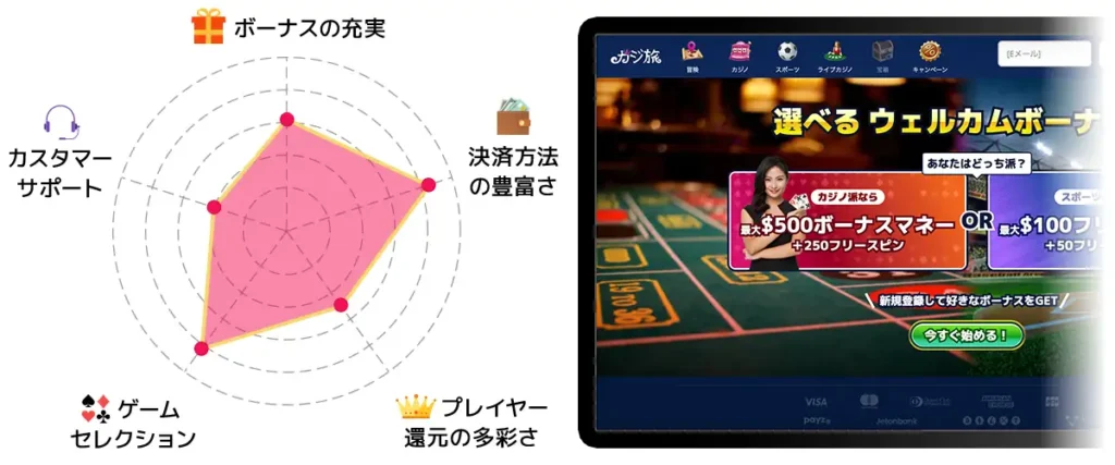 カジ旅 レーダーチャート