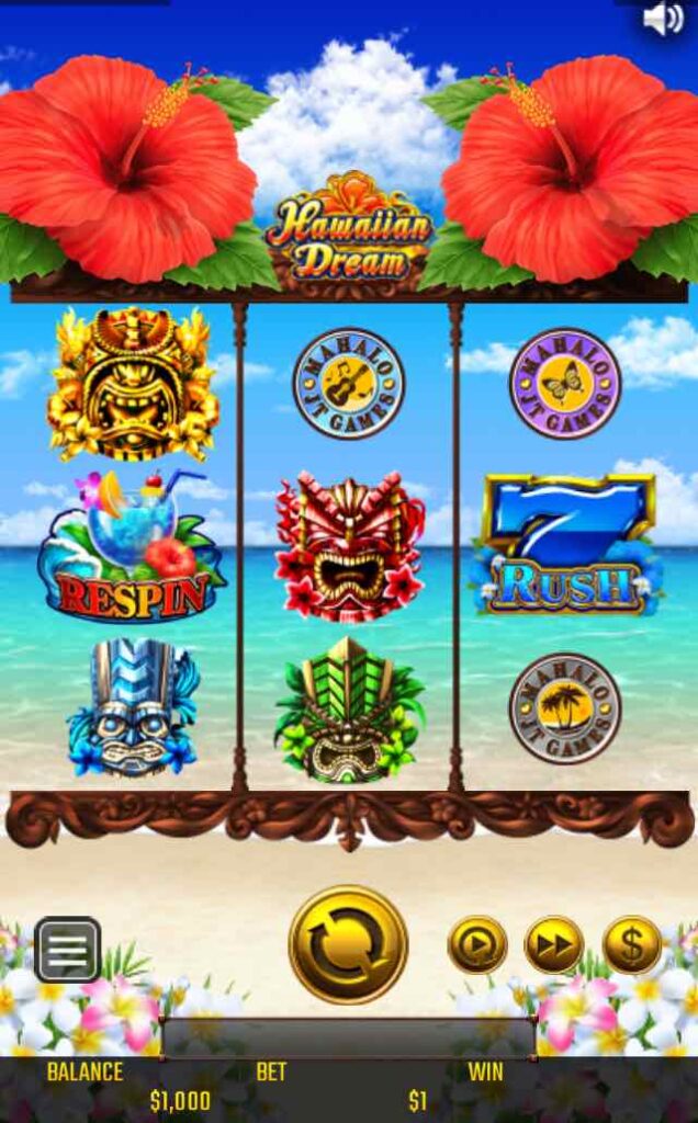 ハワイアンドリーム スロット画面